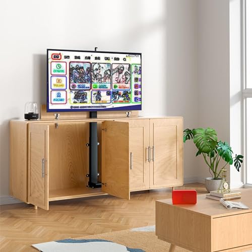 Tragbarer TV-Bodenständer – elektrische Decken-TV-Halterung, motorisierter Lift für 26 bis 75 Zoll Fernseher, verstellbare Decken-TV-Halterung, motorisierte TV-Halterung mit Fernbedienung und Speicher