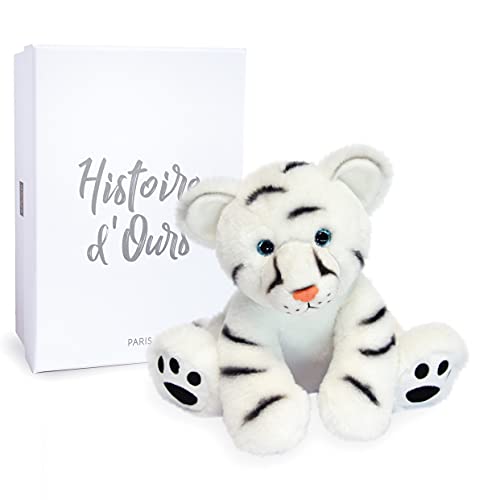 Histoire d'Ours Plüschtier für Babys, Tiger, 25 cm, Weiß