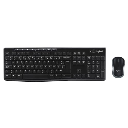 Logitech 920-004510 MK270 Combo Tastatur und kabellose Maus kabellosem Nano-Empfänger (AZERTY- französisches Tastaturlayout) schwarz