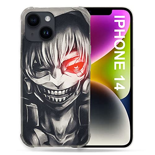 Schutzhülle für iPhone 14 (6.1), Manga Tokyo Ghoul Kaneki, Schwarz