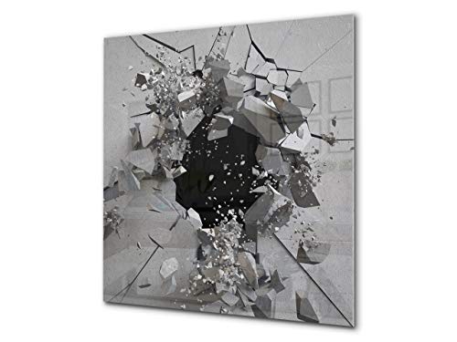 Gehärtete Glasrückwand - Glasrückwand mit aufgedrucktem kunstvollen Design BS13 Verschiedenes: Hole In The Wall