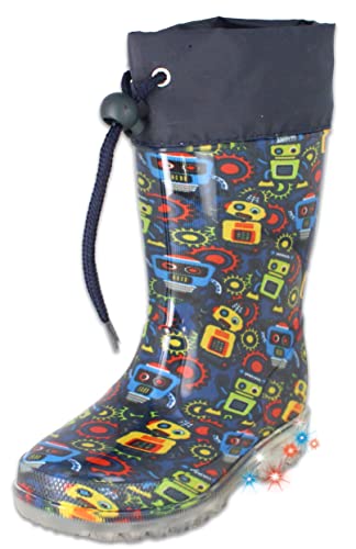 Beck Blinking Robots Rain Boot, dunkelblau, 25 EU