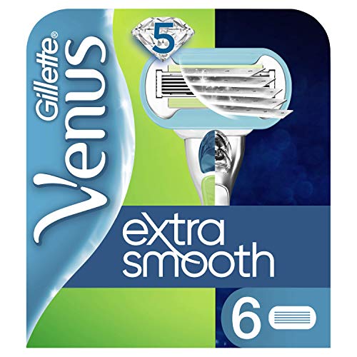 Gillette Venus Extra Smooth Rasierklingen mit Feuchtigkeitsstreifen für Hautschutz, 6 Ersatzklingen