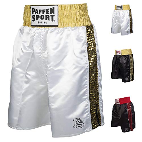 PAFFEN SPORT PRO Glory Profi-Boxerhose – weiß/Gold – Größe: M