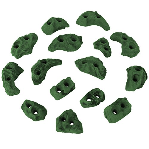 ALPIDEX Klettergriffe Klettersteine Tritte Größe XS - 15, 30, 60, 120 Stück, Farbe:grün-meliert, Verpackungseinheit:15 Stück
