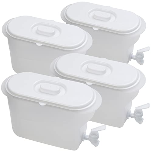 Rosenstein & Söhne 4er-Set Getränkebehälter für Kühlschrank mit Zapfhahn, BPA-frei, 3 l
