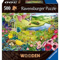 Ravensburger Puzzle 17513 - Wilder Garten - 500 Teile Holzpuzzle mit stabilen, individuellen Puzzleteilen und 40 kleinen Holzfiguren (Whimsies), für K