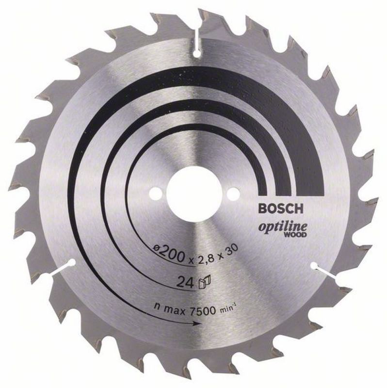 Bosch Kreissägeblatt Optiline Wood für Handkreissägen, 200 x 30 x 2,8 mm, 24 2608640618