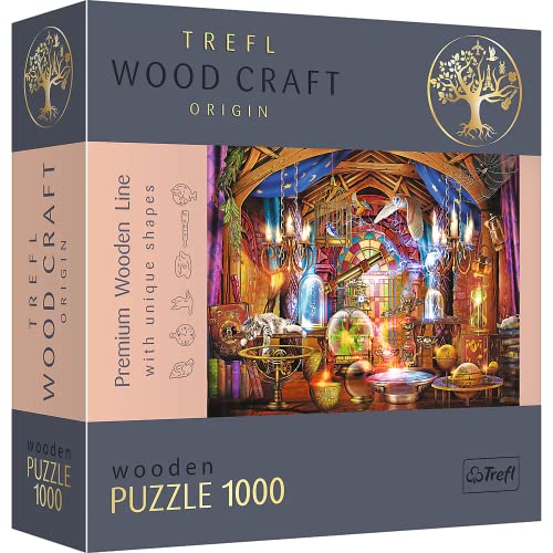 Trefl 20146 1000 Teile, Wood Craft, unregelmäßige Formen, 100 Tierfiguren, hochwertiges modernes, DIY, für Erwachsene und Kinder ab 12 Jahren, Zauberkammer Puzzle