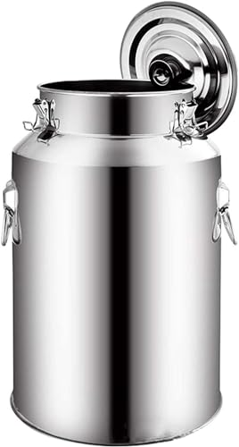 YWQJL Milchkanne Mit Deckel 201,milchkanne Edelstahl Transportbehälter Aus,mit Luftdichtem Deckel, Zur Aufbewahrung Von Flüssigkeiten Und Feststoffen,9L