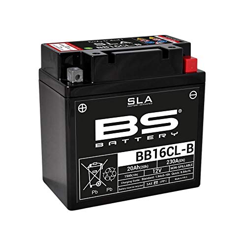 BS Battery 300771 BB16CL-B AGM SLA Motorrad Batterie, Schwarz