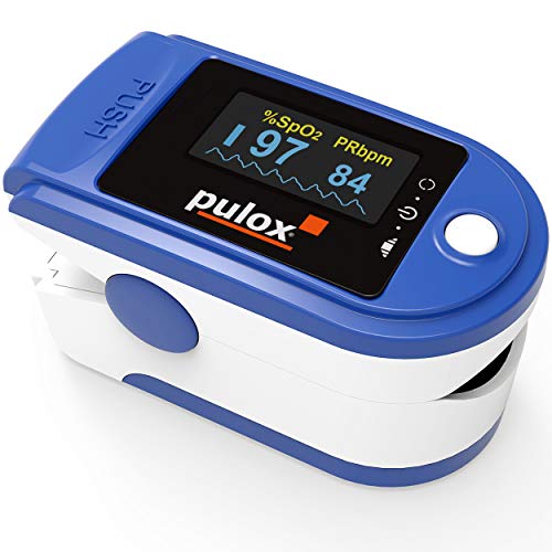 Pulsoximeter Pulox PO-200A Solo blau mit Alarm und Pulston
