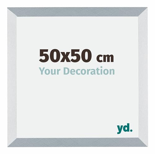 yd. Your Decoration - 50x50 cm - Bilderrahmen von MDF mit Acrylglas - Ausgezeichneter Qualität - Aluminium Gebürstet - Antireflex - Fotorahmen - Mura.