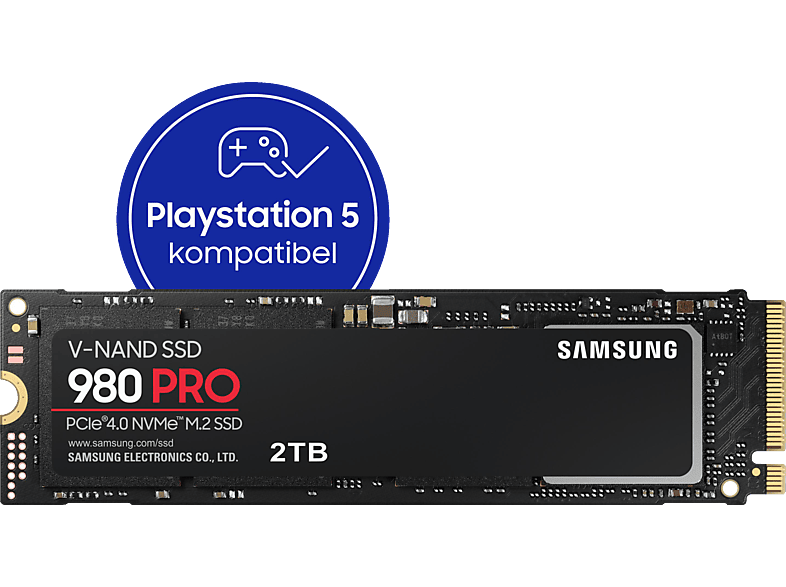 SAMSUNG 980 PRO, Playstation 5 kompatibel, Festplatte Retail, 2 TB SSD M.2 via NVMe, intern 2