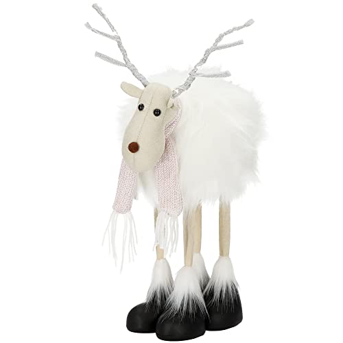 SPRINGOS Weihnachtsfigur Dekofigur Rentier Geweih mit LED-Leuchten Hirsch 48 cm Winterdeko