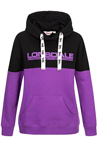 Lonsdale Damen Wardie Sweatshirt, Purple/Black/White, XL EU