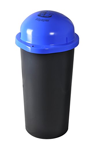 KUEFA 60L - Mülleimer Müllsackständer mit Laserbeschriftung (Blau, Papier)