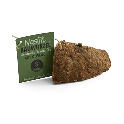 Nosli Kauknochen mit Olivenöl Kauwurzel für Hunde • 100% natürliches Kauholz • Mit Mineralien • Kauspielzeug Hund • S (151-300g) 3er Pack