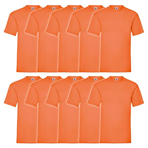 Fruit of the Loom Herren T-Shirt 5 er PackRegular Fit 11182V L,Orange - Orange