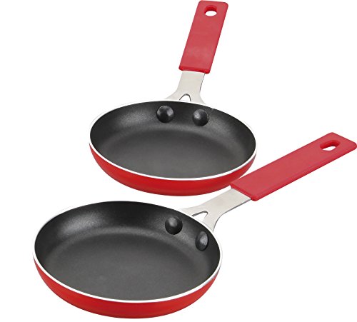 Jata R266 Bratpfannen-Set für das AC266 Zubehör, Durchmesser 12 cm, 2-teilig, rot, Aluminium, Multicolor, 12 cm, 2