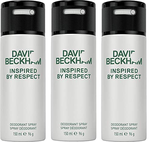 David Beckham Inspired By Respect Deodorant Antitranspirant Body Spray for Men, 150 ml, 3er Pack
