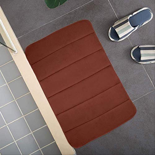 GJJDF Badematte Badezimmer rutschfeste Teppich Teppich Absorption Memory Foam Badezimmermatte Küchentür Boden Coral Fleece 40 * 60cm 40x60cm Kaffee