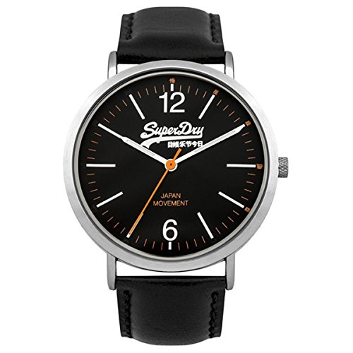 Superdry Herren Analog Quarz Uhr mit Leder Armband SYG194B