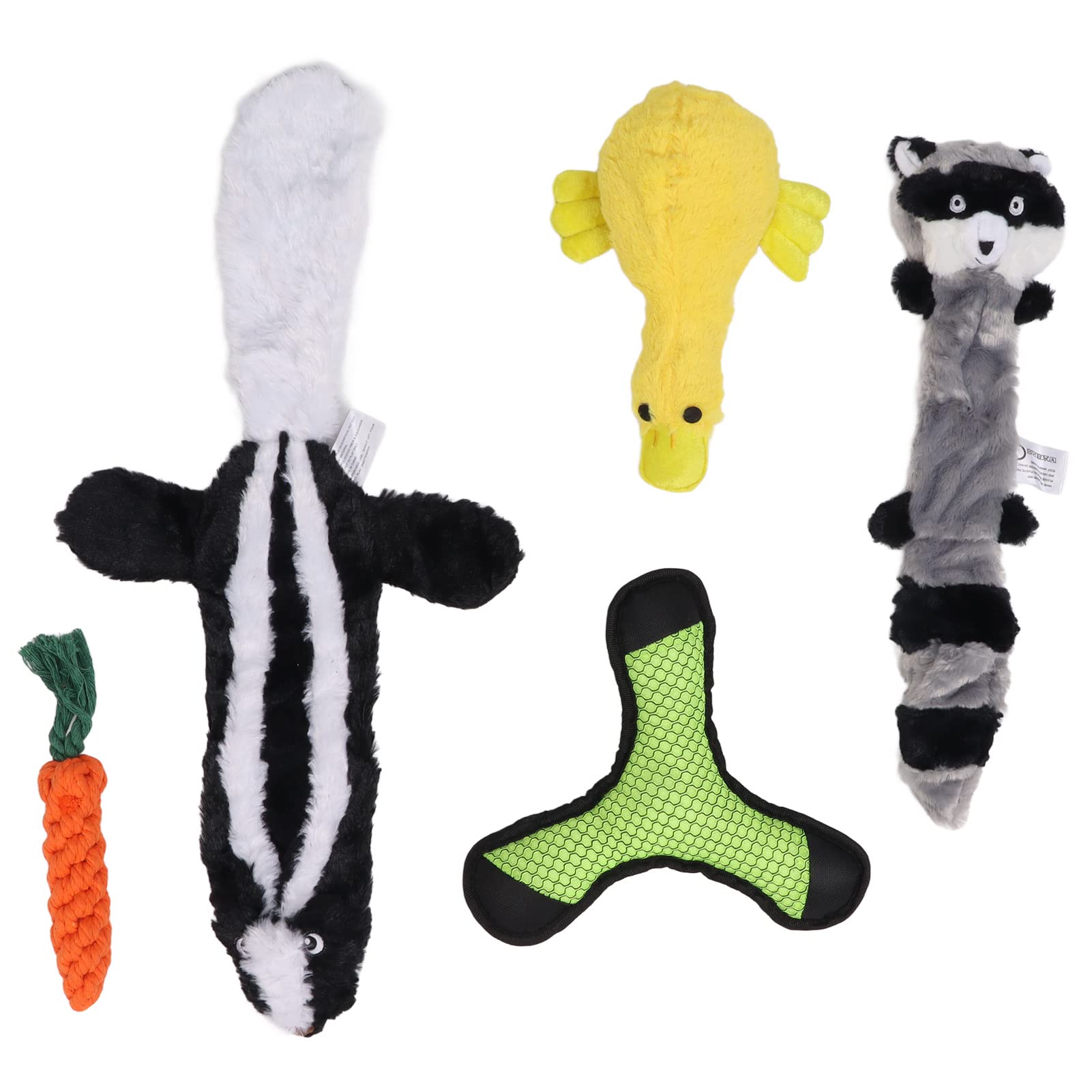 Hunde-Quietschspielzeug, 5 Stück Plüsch-Hundespielzeug Quietsche-Plüsch-Hundespielzeug Durable Chew Dog Toys Interaktives Plüschhundespielzeug für Welpen Kleine HaustiereKauspielzeug