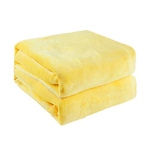 N/A Flannel Fleece-Blanket Soft Lightweight Plush Microfaser Bed Gold Couch Blanket, Gelb Queen