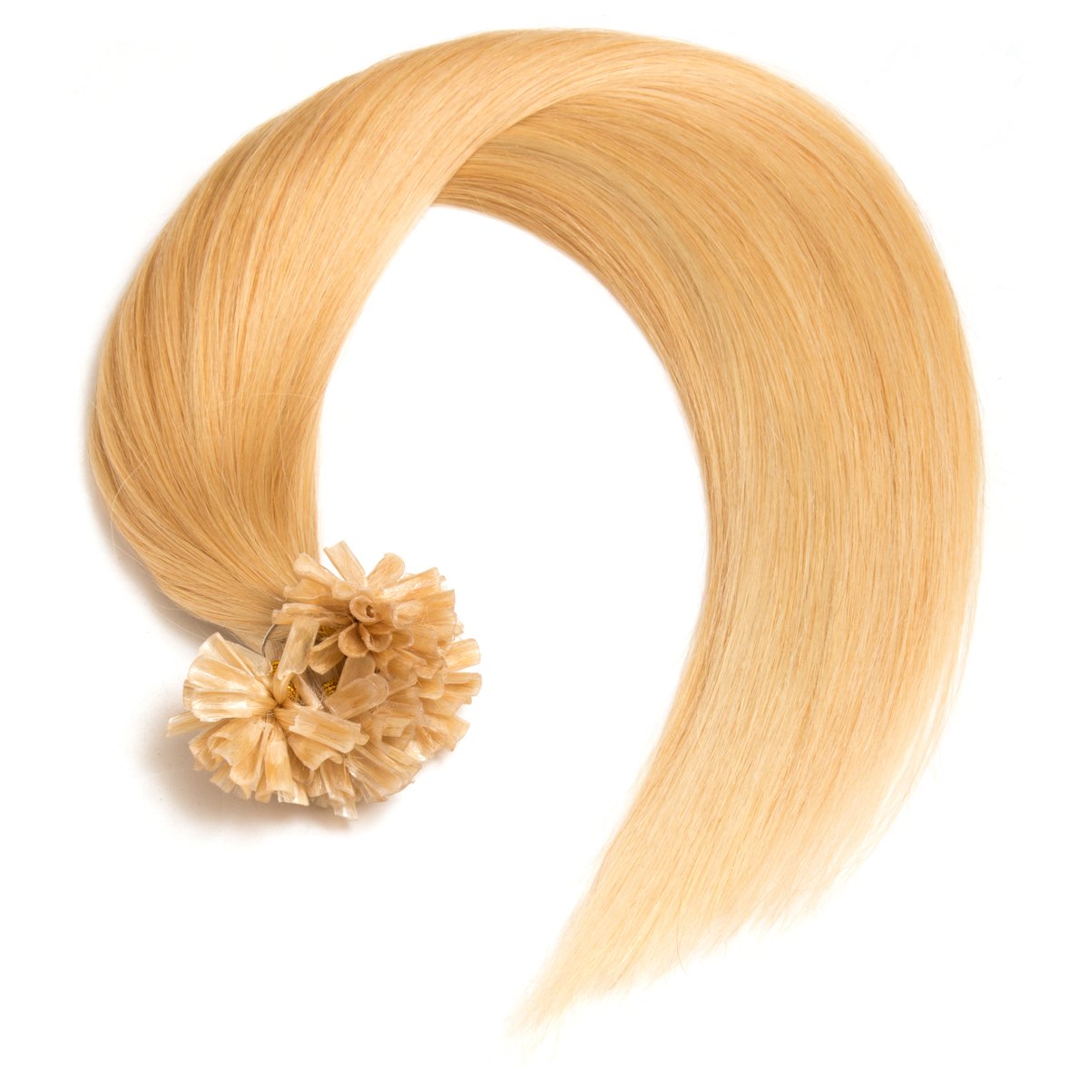 Mittelblonde Keratin Bonding Extensions aus 100% Remy Echthaar/Human Hair 250 0,5g 50cm Glatte Strähnen - U-Tip als Haarverlängerung und Haarverdichtung - Farbe: #22 Mittelblond