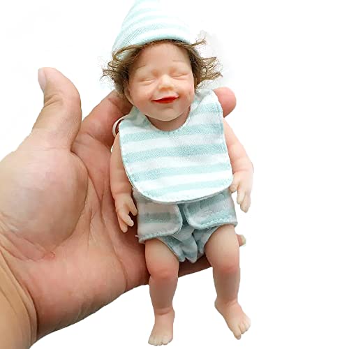 ZIYIUI 6 Zoll 16cm Realistische Schlafend Reborn Babys Puppen Silikon Junge Lebensechtes Babypuppe Neugeborenes Handarbeit Dolls Spielzeug