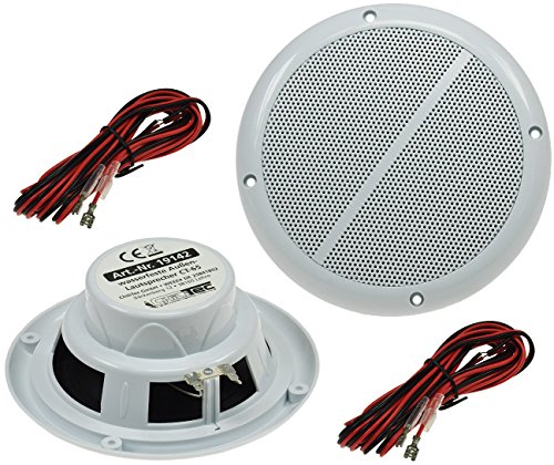 Aussen Lautsprecher 6,5" 165mm 100Watt PAAR Einbaulautsprecher für Wand & Decke Marine-Lautsprecher IP44 geeignet für Innen- & Aussenbereich Paar / 2 Stück Weiß