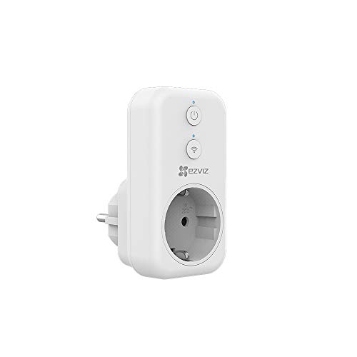 EZVIZ T31 Smart Plug, WLAN-Steckdose (Ohne Elektrizitätsstatistik, funktioniert mit Alexa, Google Home, mit App Steuerung und Timer, Helligkeit Einstellbare Anzeigen, 16A, 4000W)