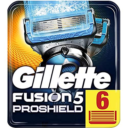 Gillette Fusion 5 ProShield Chill Rasierklingen mit Trimmerklinge für Präzision und Gleitbeschichtung, 6 Ersatzklingen