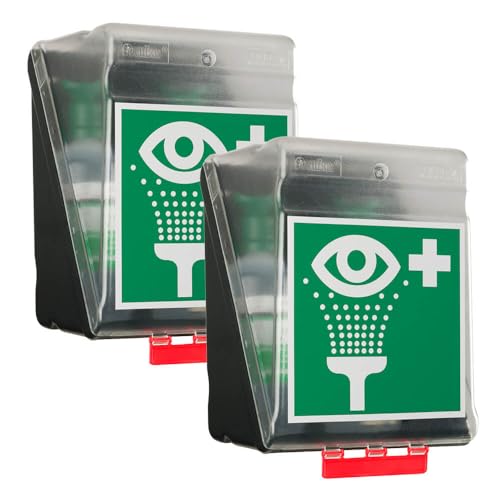 SECUBOX BIGPACK 2 x SecuBox Maxi Augenspülstation mit 4 x 1000 ml PLUM NaCl-Flaschen aus Kunststoff, Art.-Nr. 4707 + 4320301