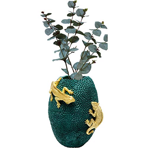 Kare Vase Chameleon Jack Fruit 39cm, Objekt: Polyresin, Sockel: Marmor, Gold