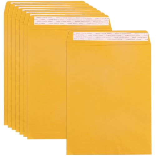 Kytxqikd 100er-Pack 10 X 12 Große Katalogumschläge, Selbstklebend, Große Umschläge zum Versenden, Organisieren und Aufbewahren