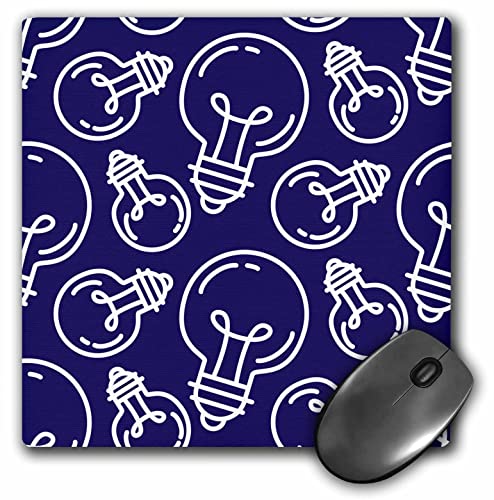 3dRose - Moderne Blaue und weiße Glühbirne – Mauspad – (mp-358567-1)