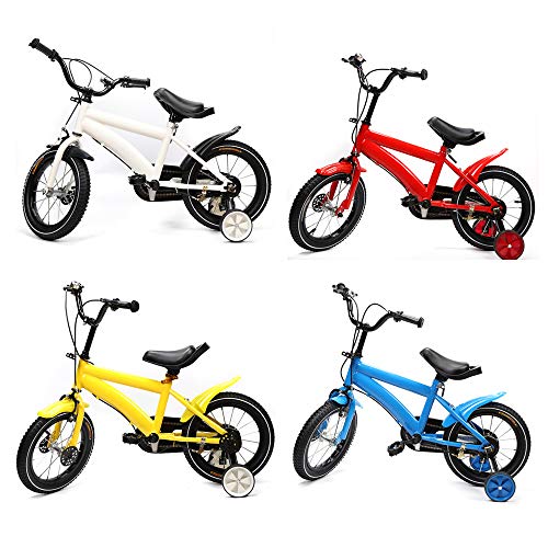 Carbon Kinderfahrrad 14 Zoll Kinderfahrrad Children Bike Mit Hilfsrad Gelb (Gelbes Kinderfahrrad)