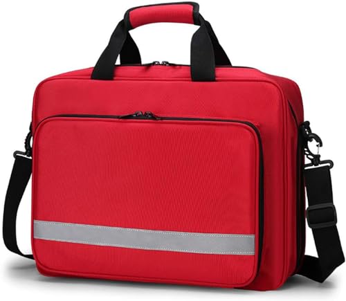 CUSMA Erste-Hilfe-Tasche, Leere Trauma-Tasche, Ideal Für Rettungssanitäter, Rettungssanitäter, Notfallversorgung, Nicht Im Lieferumfang Enthalten,Rot