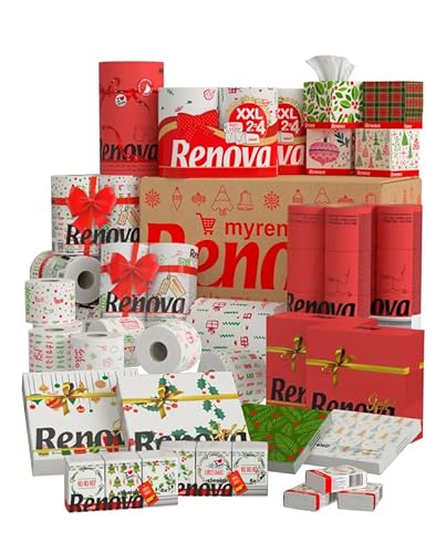 Super Christmas Weihnachts Paket - Toilettenpapier - Küchentücher - Papierservietten - Taschentücher - Kosmetiktücher