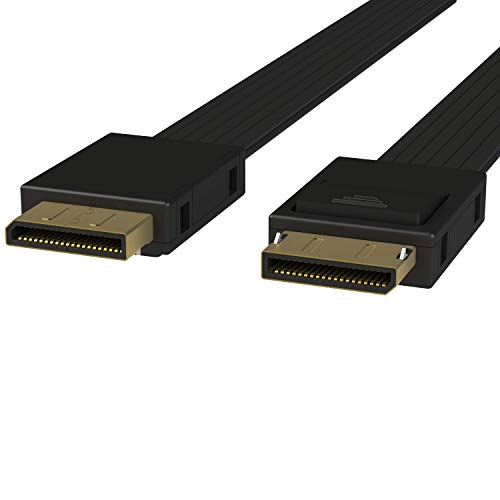 LINKUP - OCuLink PCIe SFF-8611 4i to OCuLink SFF-8611 SSD Data Active Cable w/PVC Cable Jacket 100cm