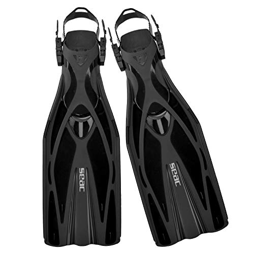 Seac Unisex - Erwachsene F1 Ultra Light Underwater Fins, only 730 Grams for High Performance in Diving, Adjustable Strap, schwarz, M/L