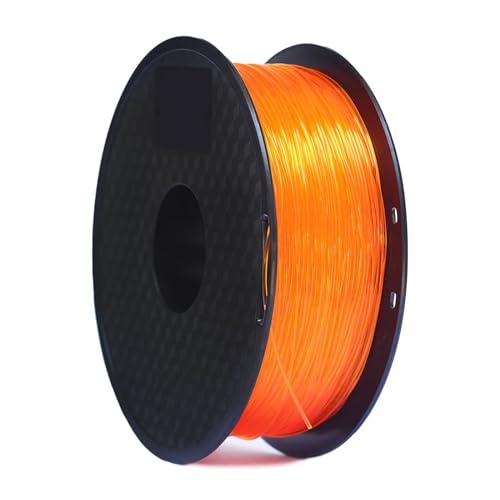 3D-Drucker-Filament 3D-Druck Filament TPU flexibel elastisch Nettogewicht 1000 g 320 m 1,75 mm (Color : Trans orange)
