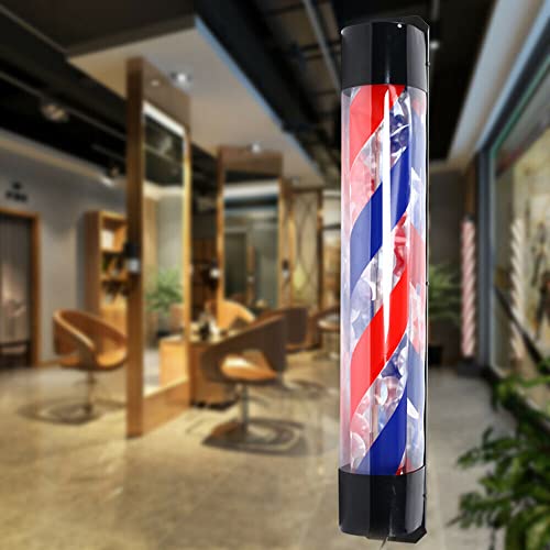 Led Barbers Pole Light, Outdoor Barber Pole Rotating Light Barbershop Salon Sign Beleuchtetes Streifenlicht 90×13 cm für Friseursalon Barber Shop