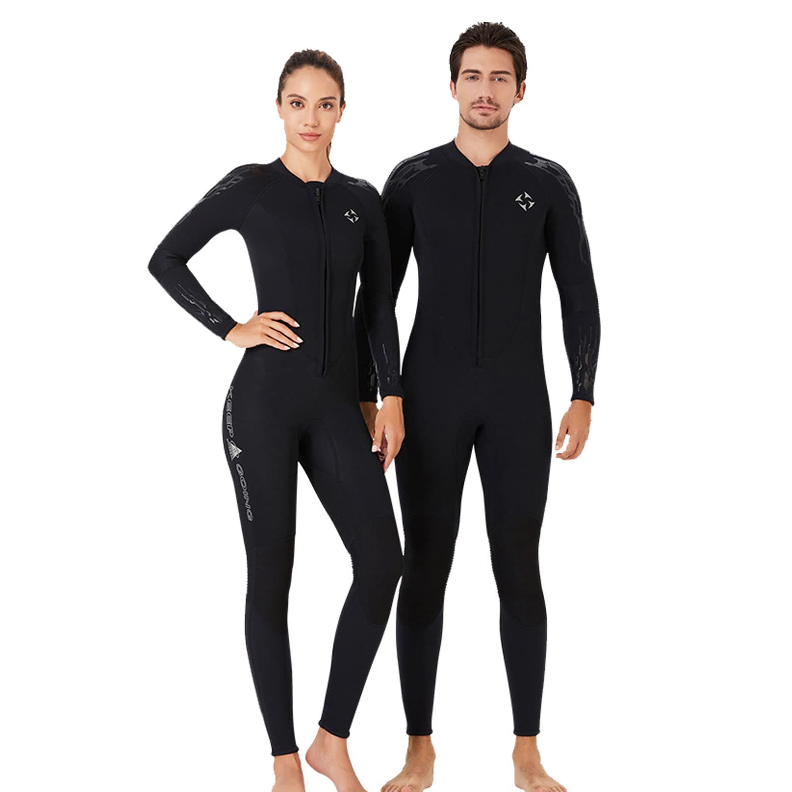 Neoprenanzüge für Männer und Frauen, 1,5 mm Neopren-Unteranzug, Reißverschluss vorne, Tauchen, Surfen, Schwimmen, Kanu (Herren L)