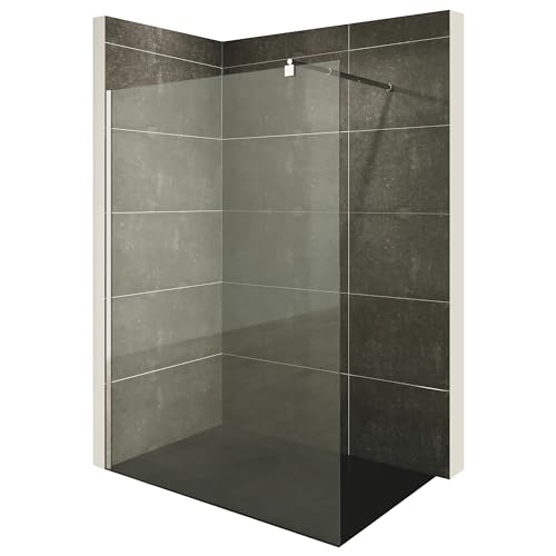 Duschabtrennung Duschwand Walk In Dusche 10mm STARK aus DURCHSICHTIGEM ESG Sicherheitsglas mit Edelstahl Wandprofilen #740 (150 x 200cm, Klares Glas)