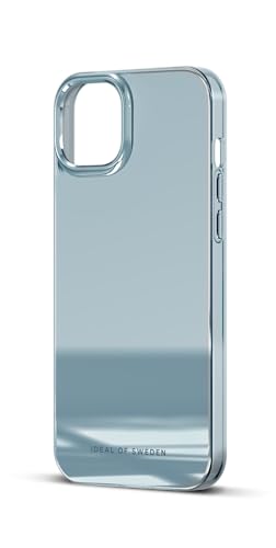 IDEAL OF SWEDEN Durchsichtige Handyhülle mit erhöhten Kanten und Nicht vergilbenden Materialien, fallgetesteter Schutz mit Spiegel Finish, kompatibel mit iPhone 15 Plus (Sky Blue Mirror)