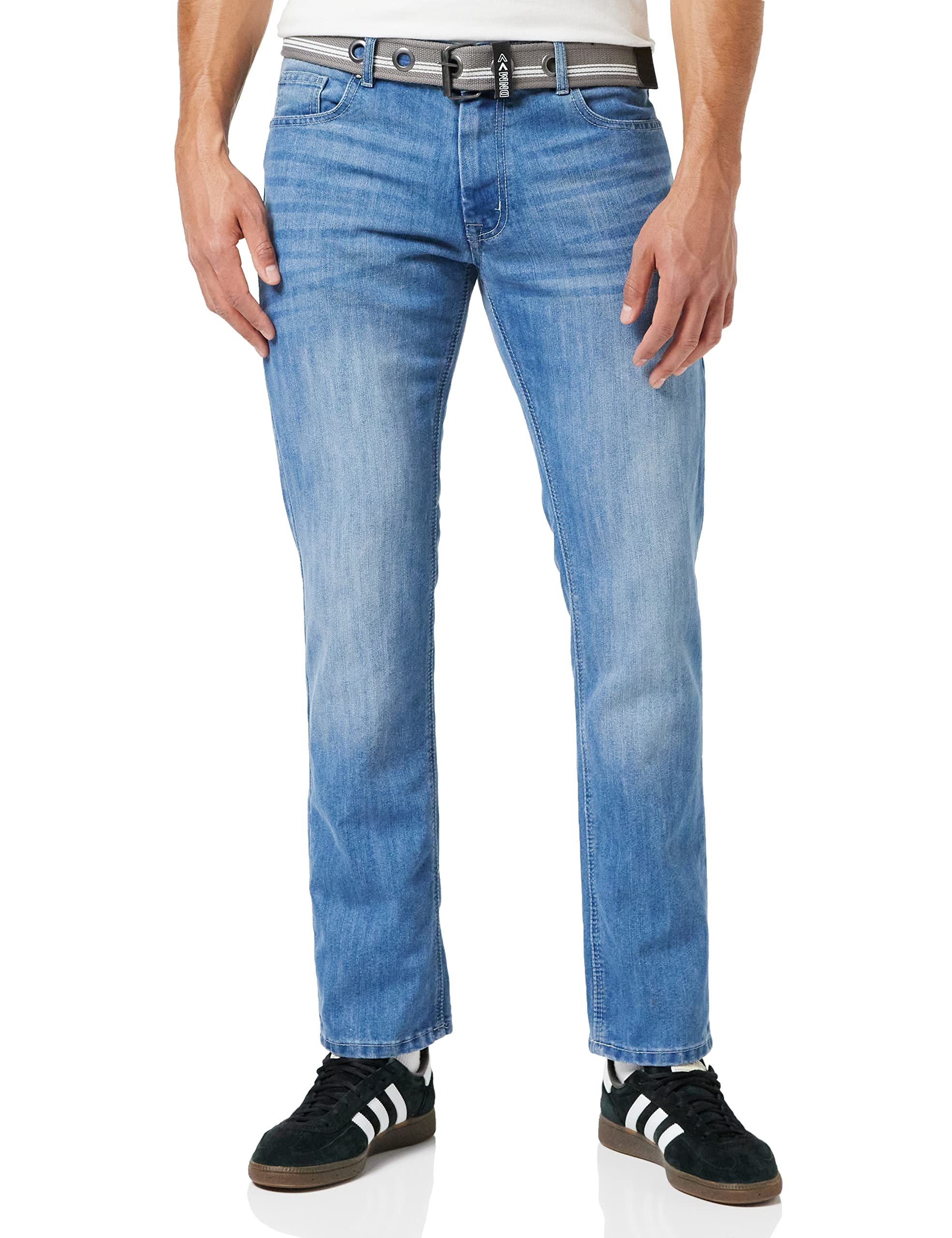 Enzo Herren Straight Jeans, Blue (blue Light Wash), 40W / 32L
