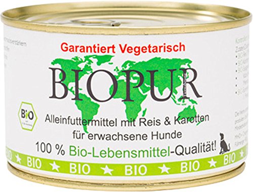Biopur Vegan Reis & Karotten Hundefutter 12x400g
